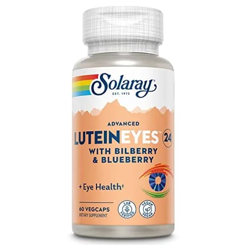 SOLARAY Advanced Lutein 24 mg with Zeaxanthin, Blueberry & Bilberry Extract | Vegan Eye Support Supplement, 60 VegCaps thumbnail 1