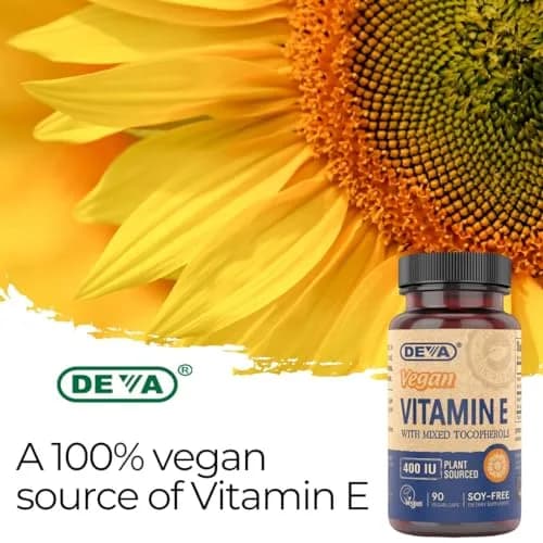 DEVA Vegan Natural Source Vitamin E 400IU with Mixed tocopherols | Soy-Free, Non-GMO, Vegan, 90 Veg Caps (Pack of 2) thumbnail 7