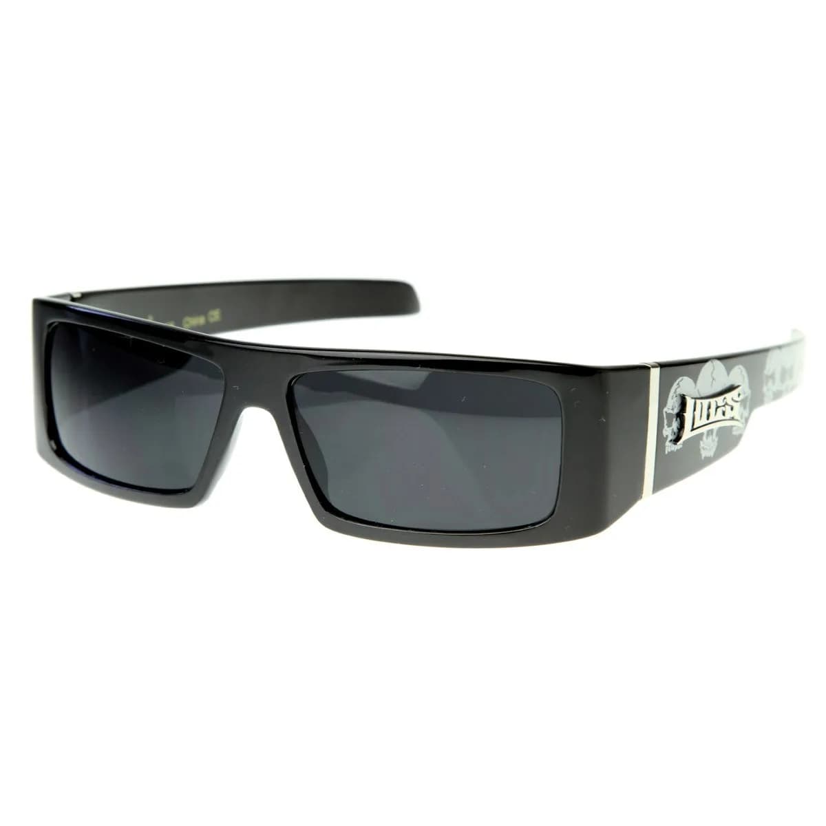 Locs Hardcore Gangsta Shades Square Sports Frame Sunglasses with UV Protection | 54mm Lens Width — Skulls