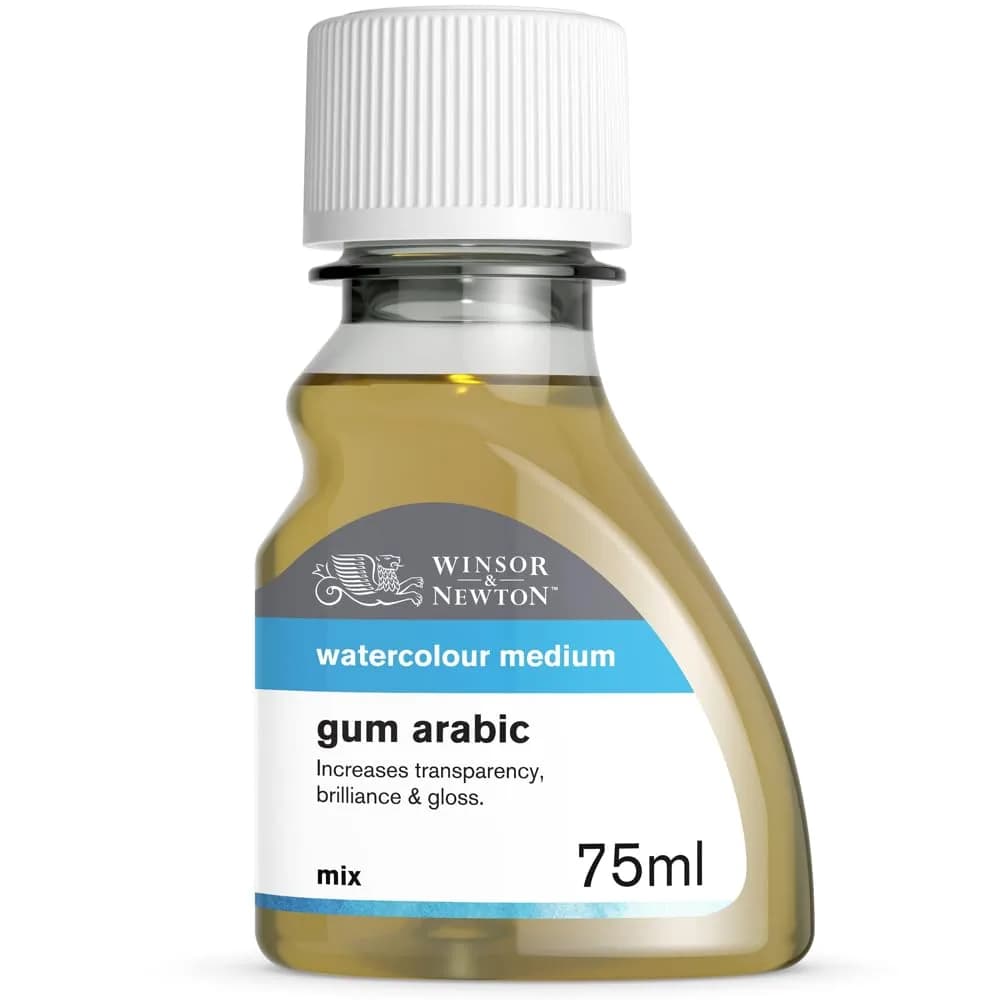 Winsor & Newton Watercolor Medium Gum Arabic 75ml (2.53 Fl Oz) | Controls Wet Color Spread & Slows Drying - main product image