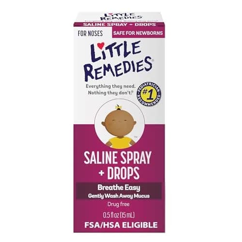 Little Remedies Sterile Baby Saline Nasal Spray and Drops 15ml (0.5 Fl Oz) | Safe for Newborns, Drug-Free Relief thumbnail 1