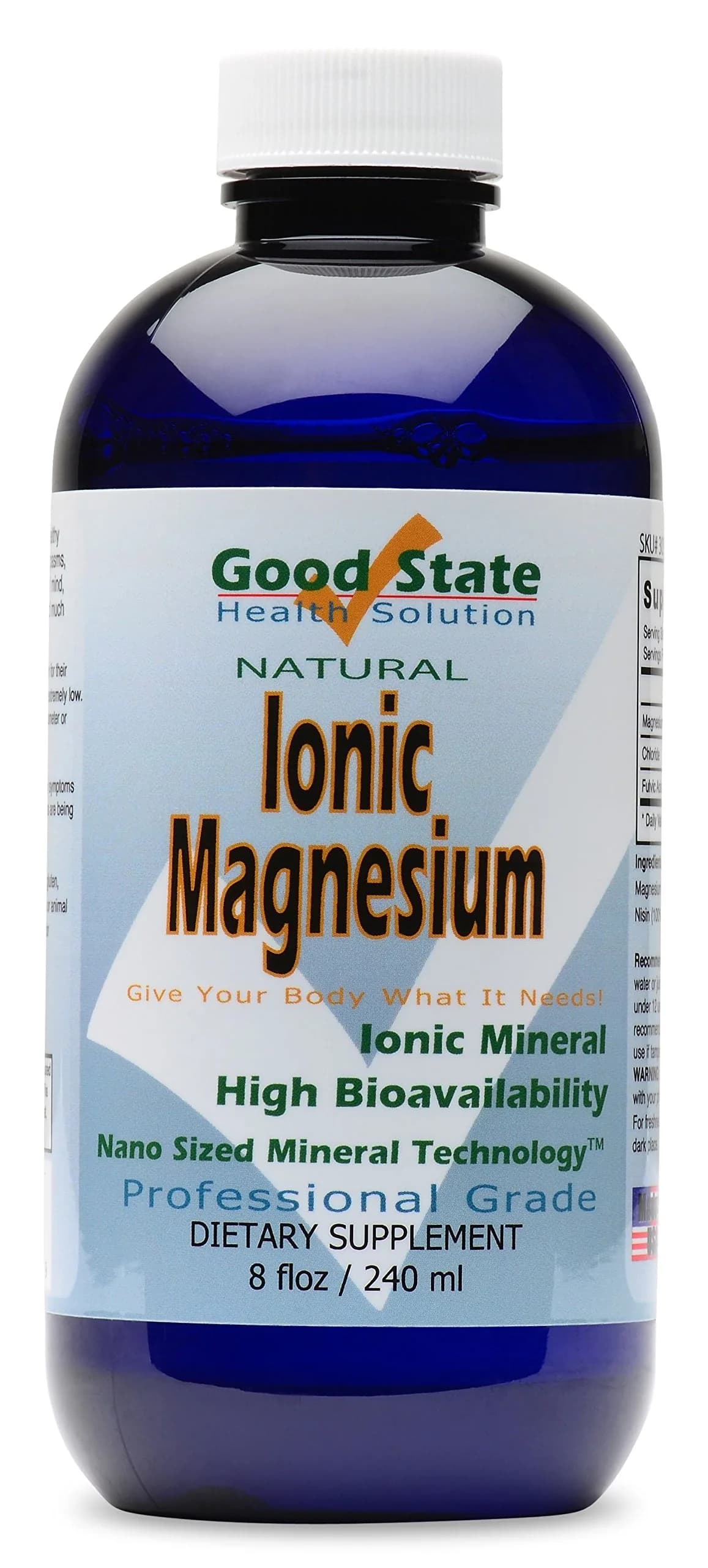 Good State Ionic Magnesium 8.1 fl oz | Nano-Sized Mineral Supplement for Healthy Enzymes & Reactions