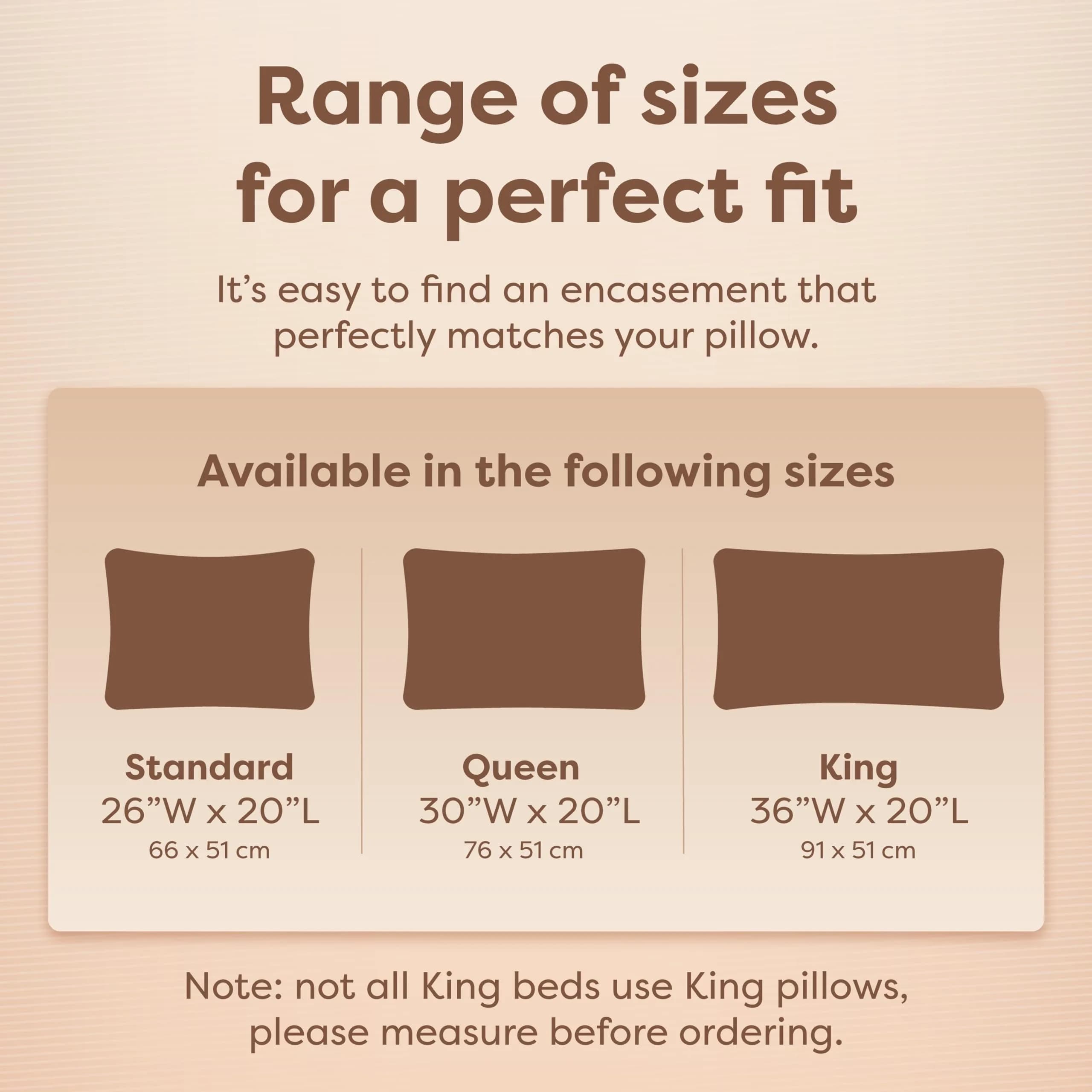 Hospitology Products Hypoallergenic Pillow Encasement Set of 2 - Standard 52cm x 66cm | Waterproof & Breathable - view 6