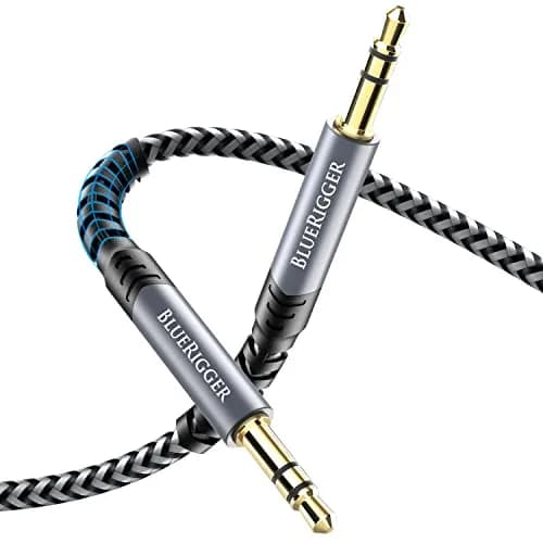 BlueRigger 3.5mm Stereo Audio Cable 15FT | Hi-Fi Sound, Gold Plated Jack, Auxiliary for Headphones & Car Stereo thumbnail 1