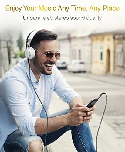 BlueRigger 3.5mm Stereo Audio Cable 15FT | Hi-Fi Sound, Gold Plated Jack, Auxiliary for Headphones & Car Stereo thumbnail 4