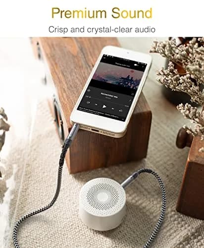 BlueRigger 3.5mm Stereo Audio Cable 15FT | Hi-Fi Sound, Gold Plated Jack, Auxiliary for Headphones & Car Stereo thumbnail 5