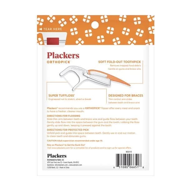 Plackers Orthopick Flosser for Braces 36 Count (Pack of 2) | Effective Plaque Removal for Braces thumbnail 3