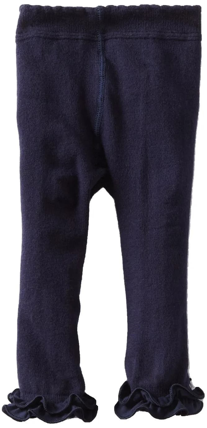 Jefferies Socks Baby-Girls Infant Pima Ruffle Footless Tight, Navy, 6-18 Months | Soft Cotton for Delicate Skin