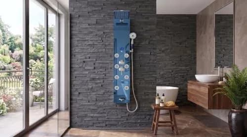 Blue Ocean 52" Stainless Steel Shower Panel Tower System Rainfall Jets LED Display | Luxury Bathroom Fixture thumbnail 9
