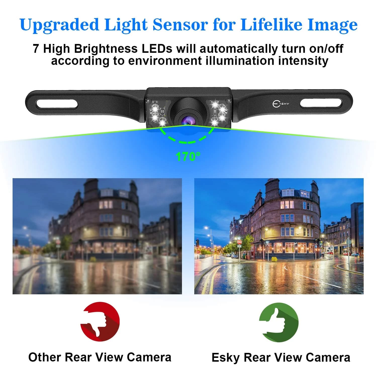 Esky Universal Vehicle Backup Camera with 7 LEDs & 170° View | 12V DC - view 5