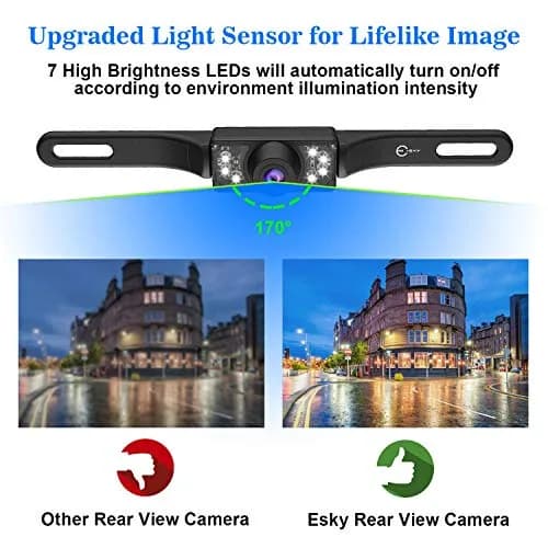 Esky Universal Vehicle Backup Camera with 7 LEDs & 170° View | 12V DC thumbnail 5