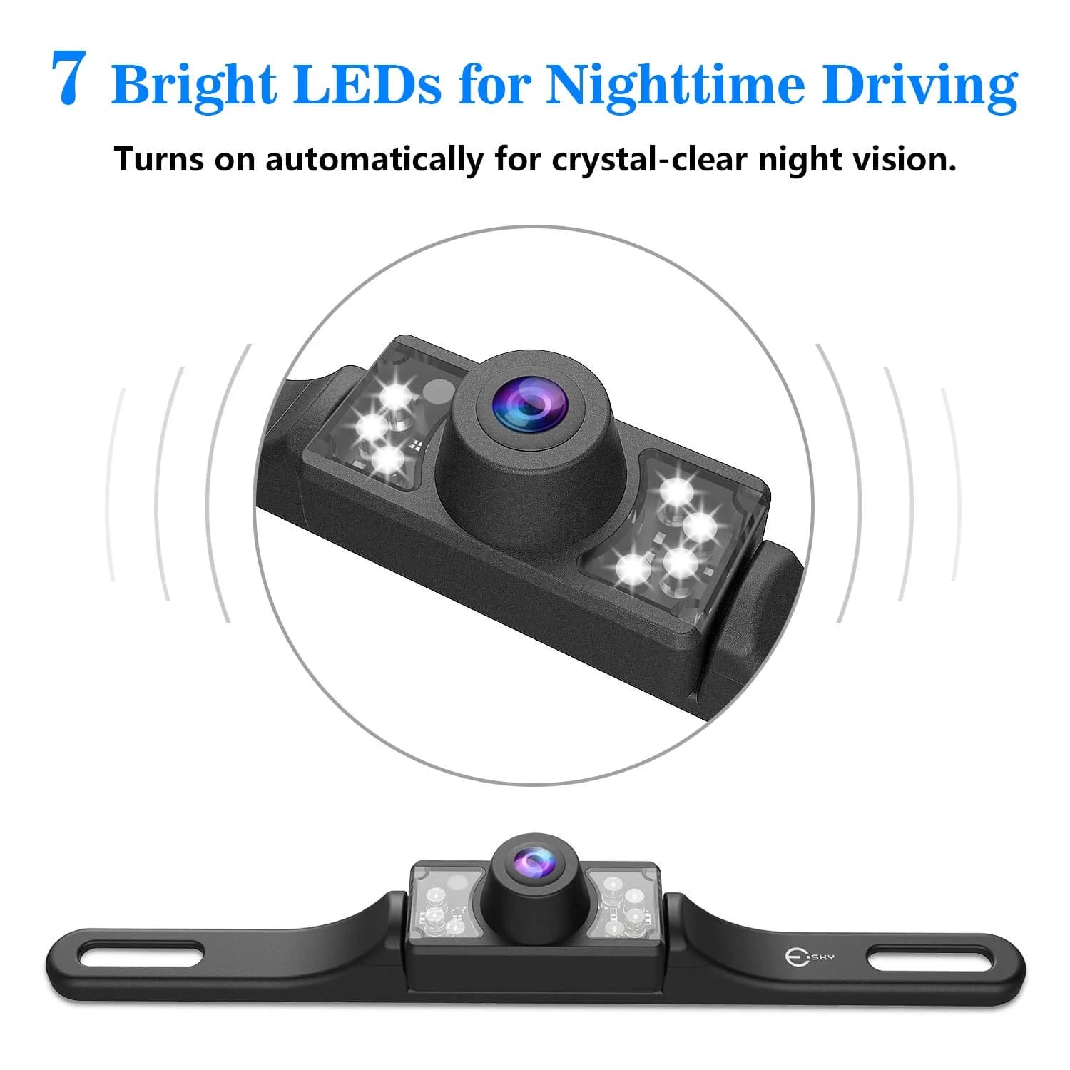 Esky Universal Vehicle Backup Camera with 7 LEDs & 170° View | 12V DC - view 2
