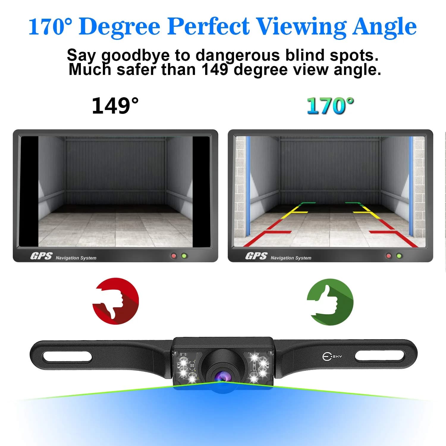 Esky Universal Vehicle Backup Camera with 7 LEDs & 170° View | 12V DC - view 4