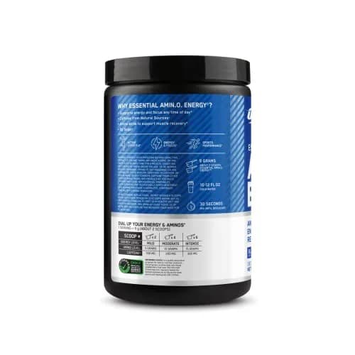 Optimum Nutrition Amino Energy Pre Workout Powder Blue Raspberry 255g (8.99 oz) | Energy & Focus Blend thumbnail 8