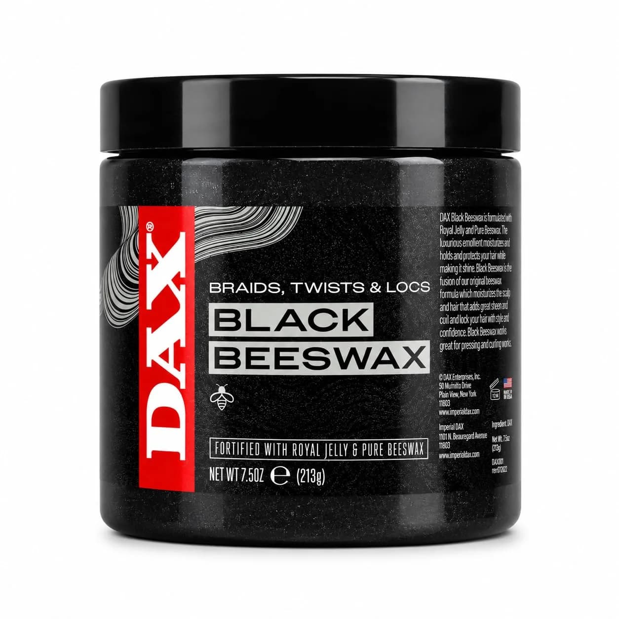 DAX Black Beeswax Hair Wax for Braids, Twists & Locs, 7.5 Oz | Nourishes & Defines Textured Hair