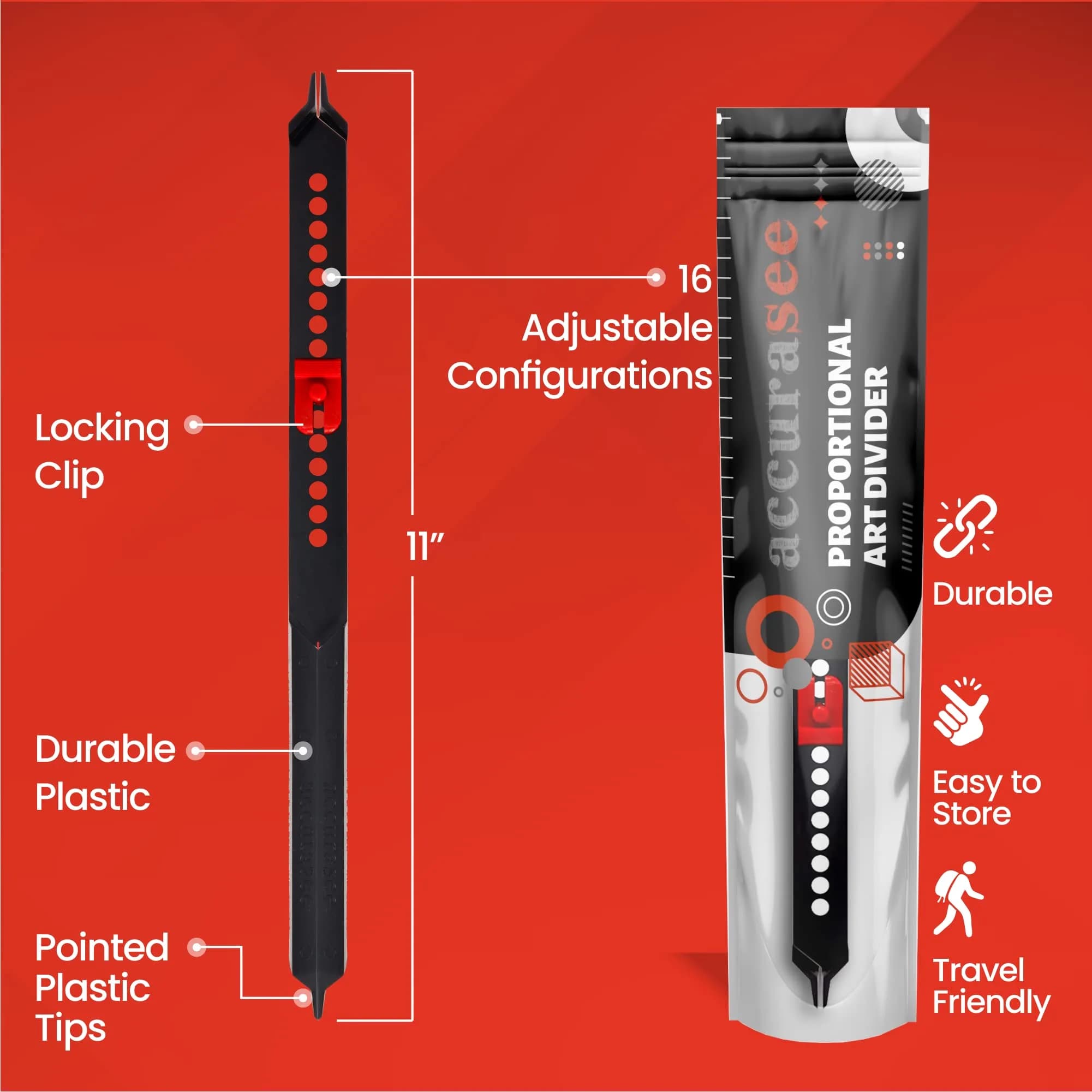 Accurasee Artist 11 Inch Proportional Divider | Drawing Tool for Scale Transfer - view 2