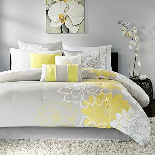 Madison Park Lola Sateen Cotton Comforter Set-King | All Season Floral Bedding with Hypoallergenic Fill thumbnail 1