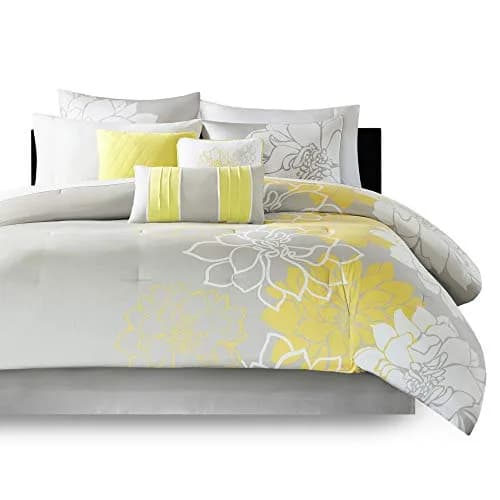 Madison Park Lola Sateen Cotton Comforter Set-King | All Season Floral Bedding with Hypoallergenic Fill thumbnail 8
