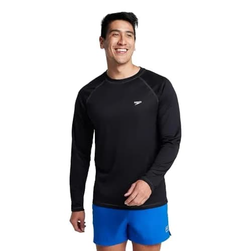 Speedo UV Shirt Long Sleeve Loose Fit Easy Tee Black XL | High UV Protection for Water & Outdoors thumbnail 1