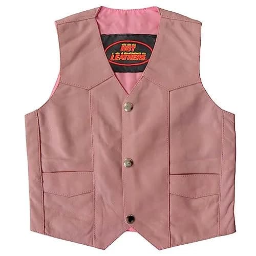 Hot Leathers Youth Classic Biker Vest (Black, X-Large) | Soft Leather, Lead Compliant, Unisex thumbnail 1