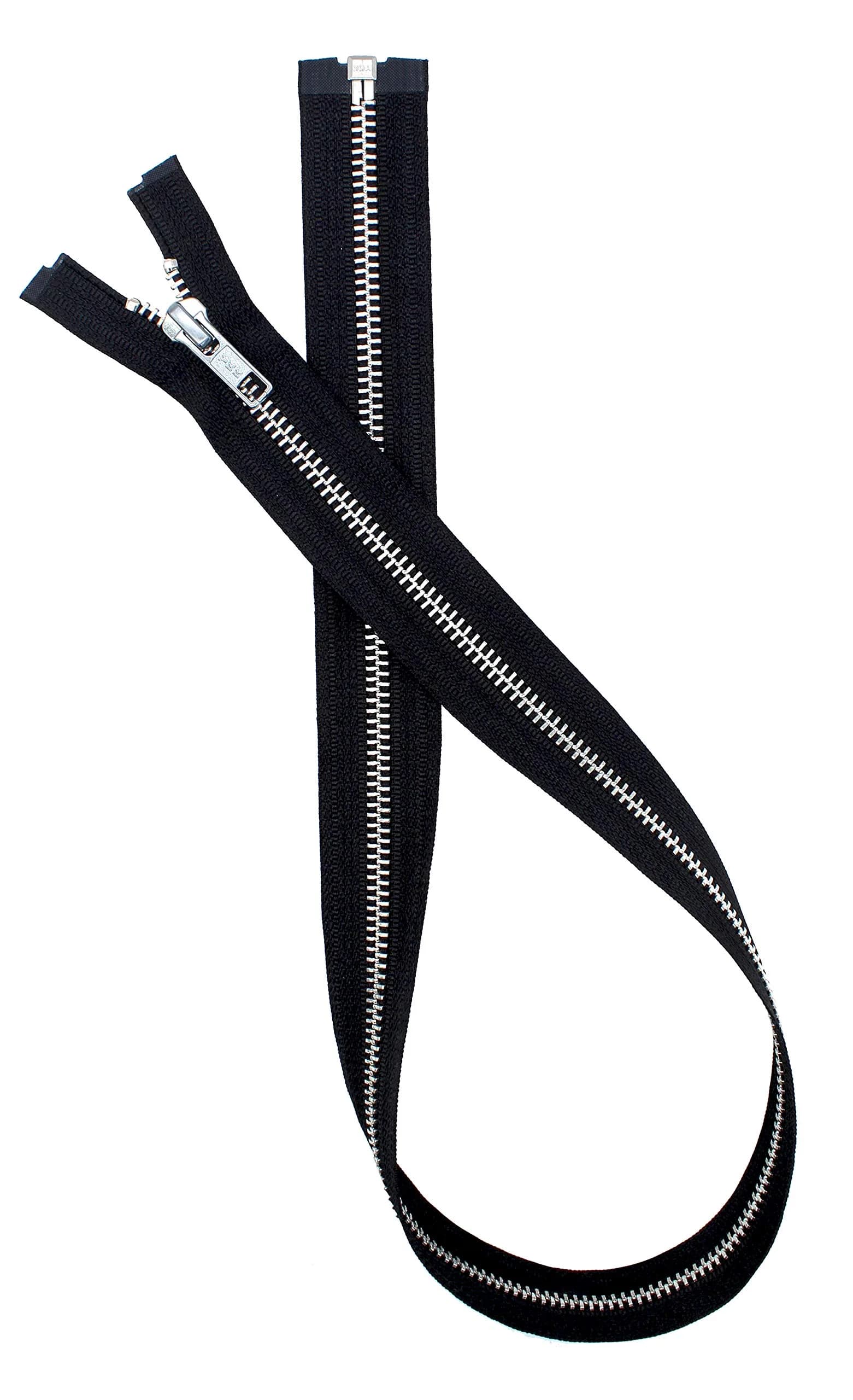Zipperstop 30" Aluminum Jacket Zipper ~ YKK #5 ~ Separating ~ Black | Medium Weight