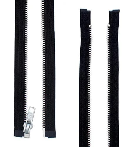 Zipperstop 30" Aluminum Jacket Zipper ~ YKK #5 ~ Separating ~ Black | Medium Weight thumbnail 2