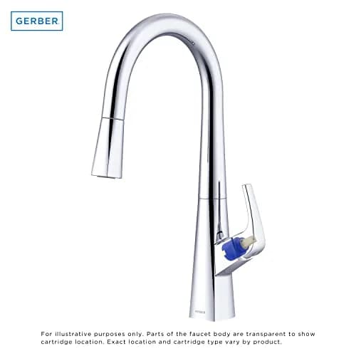 Gerber Ceramic Disc Cartridge for Single Handle Faucet | Durable Brass, Easy Install, Brushed Nickel Finish thumbnail 2