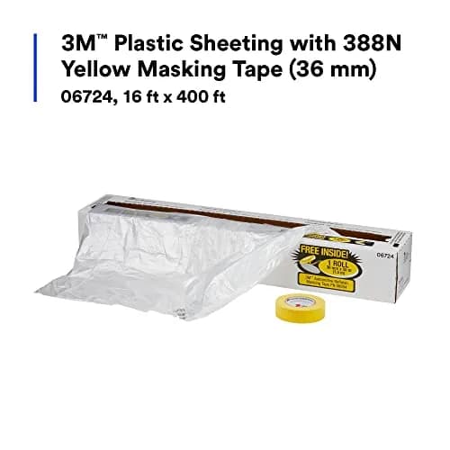 3M Plastic Sheeting 16 ft x 400 ft | Industrial Masking & Painting Surface Cover thumbnail 2