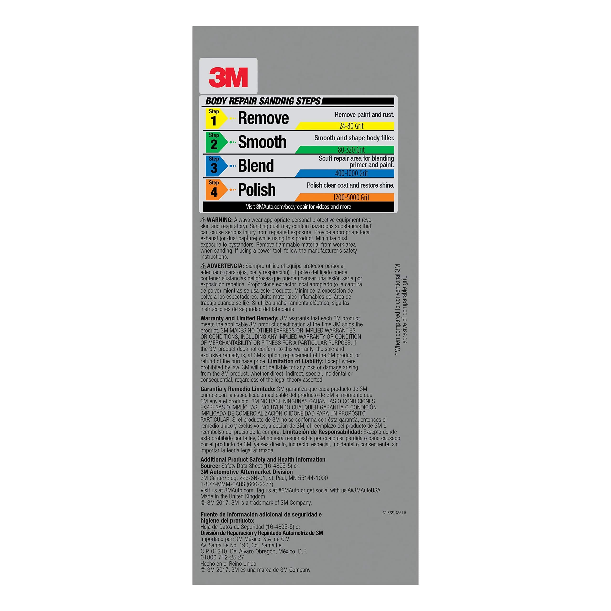 3M Performance 3000 Grit Sandpaper Sheet 9.5cm x 22.9cm (3-2/3 in x 9 in) | Polishes Clear Coat & Paint - view 9