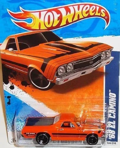 Hot Wheels Muscle Mania '11 - #4/10 '68 Orange EL Camino Collectible 1:64 Scale Car | Authentic US Collectible