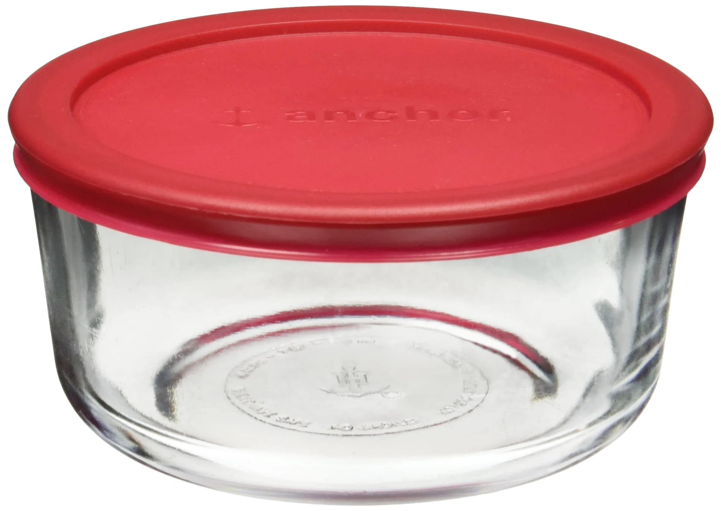Anchor Hocking Classic Glass Food Storage Container with Red Lid, 4 Cup (946ml / 4 Cups) | Airtight & Leak-Proof for Indian Kitchens — Clear