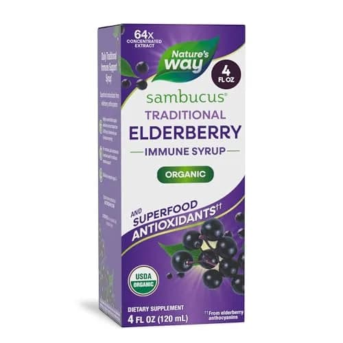 Nature's Way Sambucus Organic Elderberry Syrup 118ml (4 Fl Oz) | Traditional Immune Support thumbnail 1