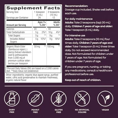 Nature's Way Sambucus Organic Elderberry Syrup 118ml (4 Fl Oz) | Traditional Immune Support thumbnail 7