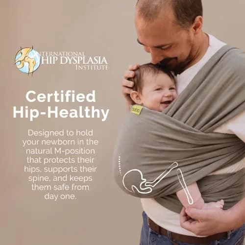 Boba Baby Wrap Carrier - Stretch Cotton Newborn Sling, Grey | Ergonomic, Hip-Healthy & Supportive (70-120 chars) thumbnail 5