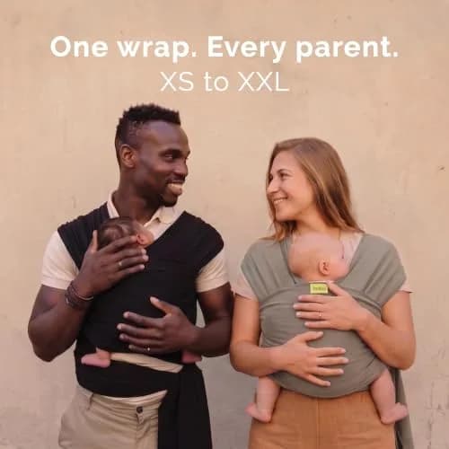 Boba Baby Wrap Carrier - Stretch Cotton Newborn Sling, Grey | Ergonomic, Hip-Healthy & Supportive (70-120 chars) thumbnail 3