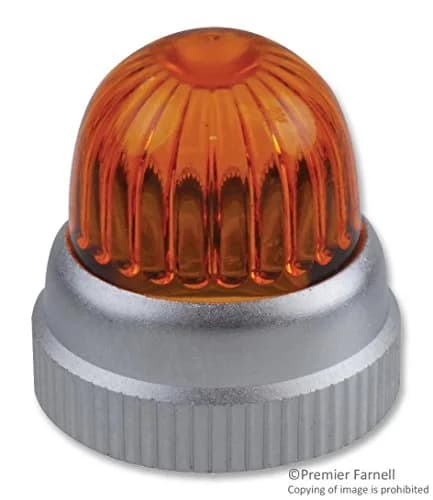 Dialight 125-1193-403 Lens Cap; Indicator Lens Colour:Yellow; 21.03mm Diameter | Suitable for Miniature Oil Tight Panel Mount Indicators thumbnail 1