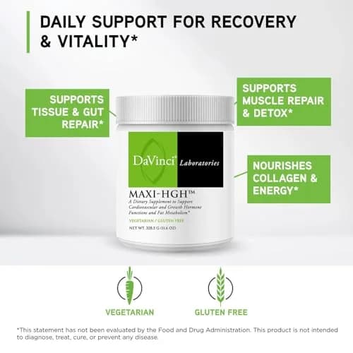 DAVINCI Maxi-HGH 328.5 g | Amino Acids for Muscle & Aging Support, Unflavoured Powder thumbnail 3