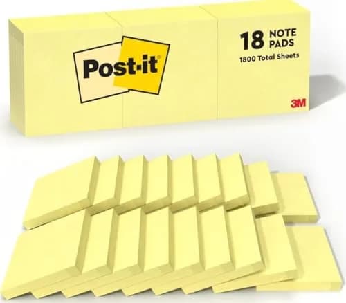 Post-it Notes 3 x 3 in Canary Yellow 18 Pads | Iconic Self-Stick Notes for Organization thumbnail 1