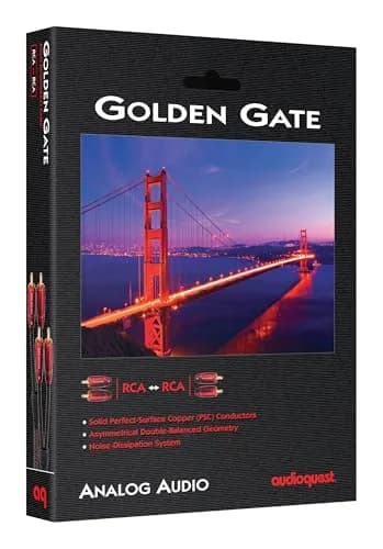 AudioQuest Golden Gate Stereo Cable with 4 RCA Plugs, 0.6 m (2 ft) | High-Fidelity Audio Connectivity thumbnail 2