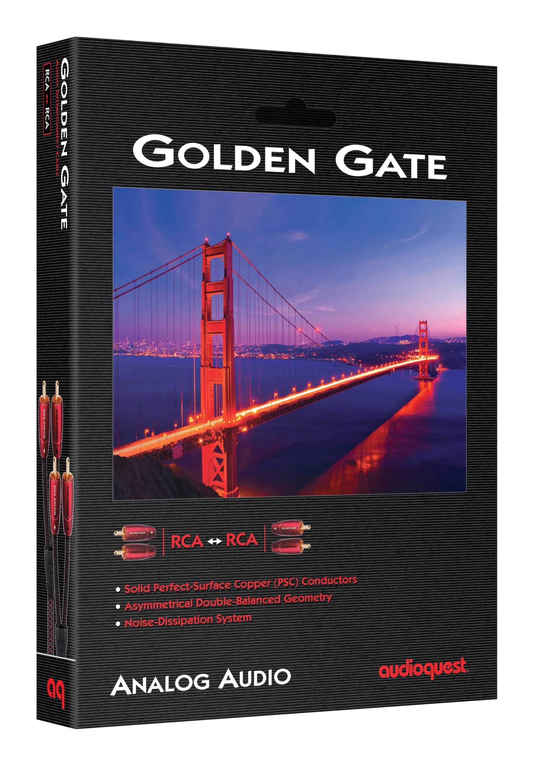 AudioQuest Golden Gate Stereo Cable with 4 RCA Plugs, 0.6 m (2 ft) | High-Fidelity Audio Connectivity - view 2