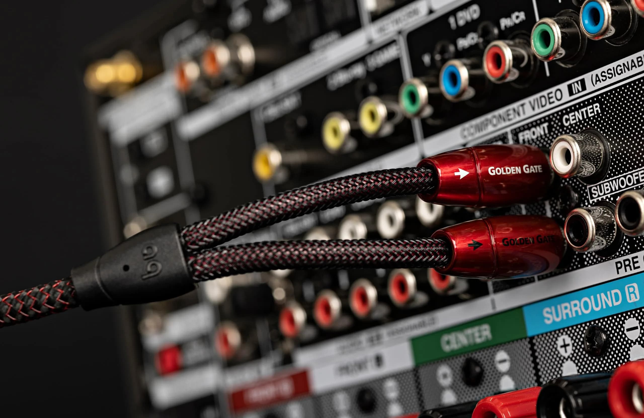 AudioQuest Golden Gate Stereo Cable with 4 RCA Plugs, 0.6 m (2 ft) | High-Fidelity Audio Connectivity - view 3