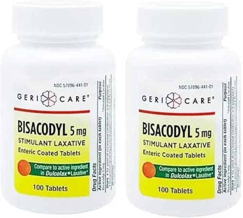 GeriCare Bisacodyl 5 mg Coated Tablet | Gentle Overnight Constipation Relief | 200 Count thumbnail 1