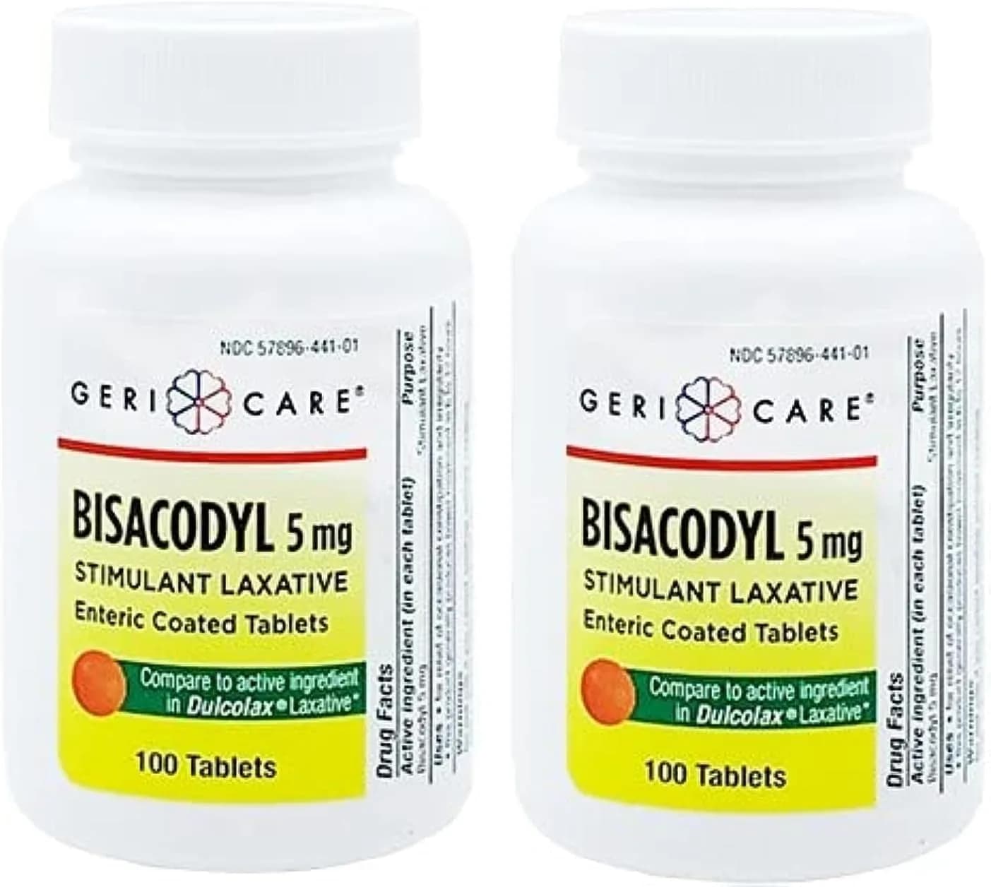 GeriCare Bisacodyl 5 mg Coated Tablet | Gentle Overnight Constipation Relief | 200 Count — Tablet