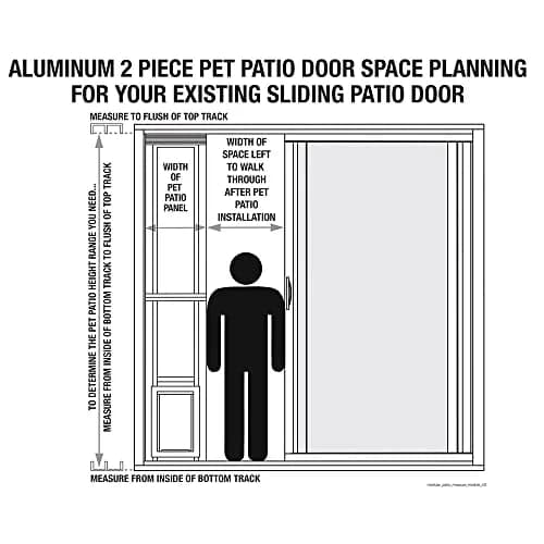 Ideal Pet Modular Aluminum Pet Patio Door, Mill (Silver) | Adjustable Height, Lockable Plastic Flap, Fits 80" Aluminum Sliding Doors thumbnail 4