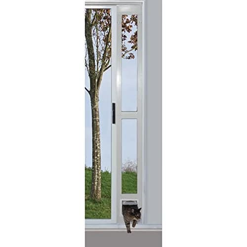 Ideal Pet Modular Aluminum Pet Patio Door, Mill (Silver) | Adjustable Height, Lockable Plastic Flap, Fits 80" Aluminum Sliding Doors thumbnail 2