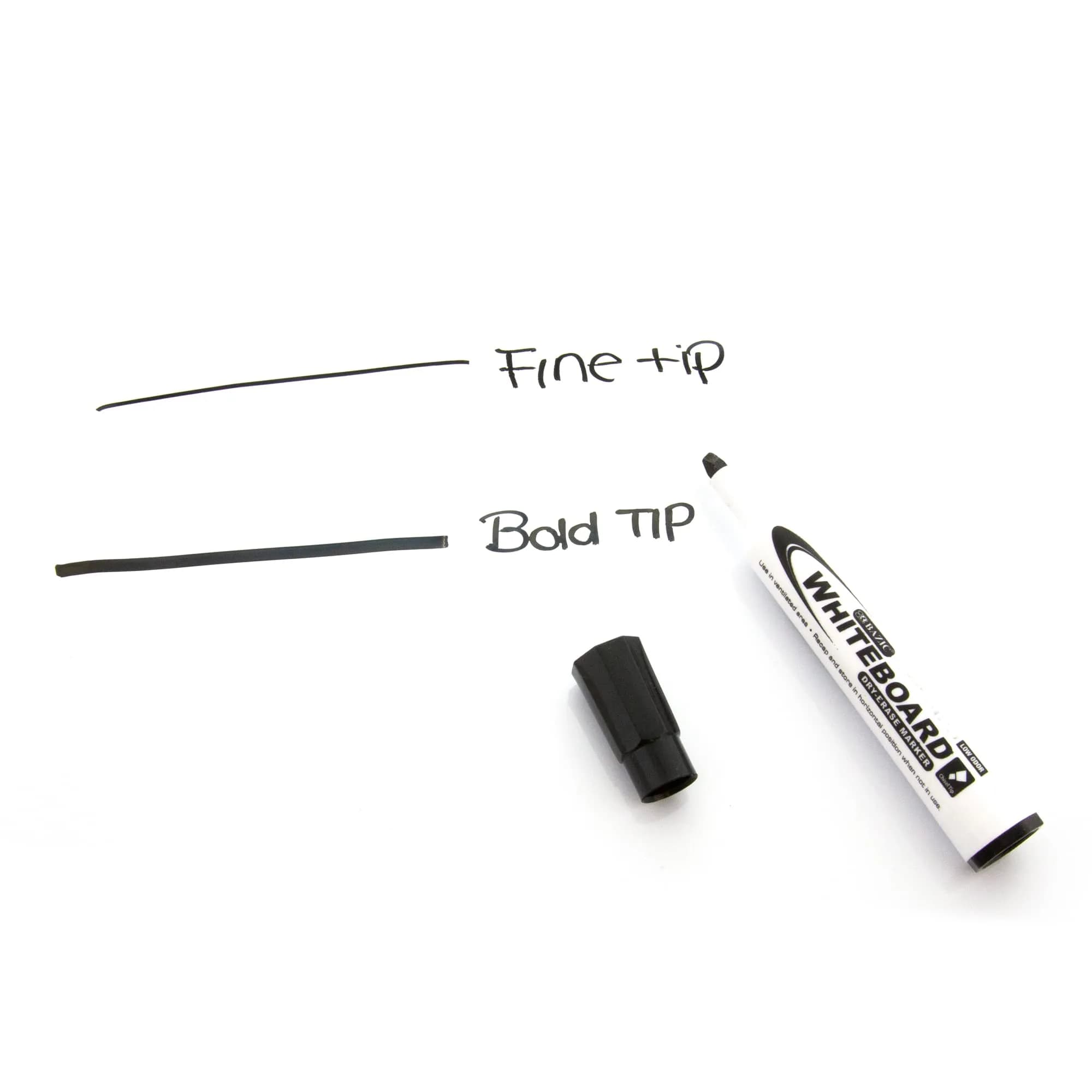 BAZIC PRODUCTS Black Chisel Tip Dry Erase Markers, Low-Odor, 3 Count | Writes Bold or Broad Lines on Whiteboards - view 5