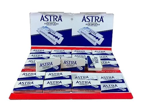 ASTRA Razor Blades 100 Count | Barbershop Quality Stainless Steel Blades for Men thumbnail 2