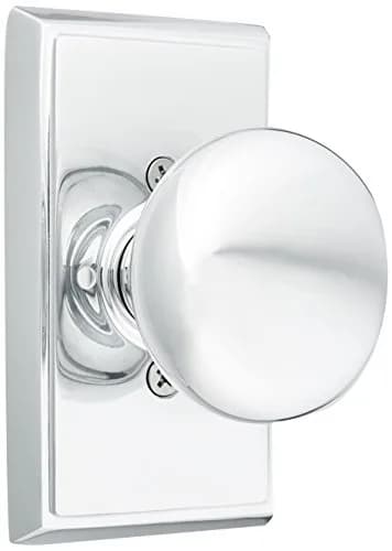 Emtek Providence Door Set with Round Brass Knobs Privacy in Polished Chrome | Traditional Style thumbnail 1