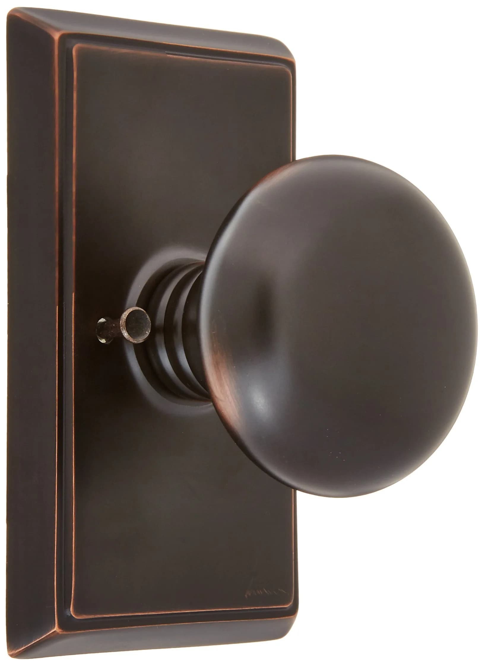 Emtek Providence Door Set with Round Brass Knobs Privacy in Oil Rubbed Bronze | Traditional Style — Oil-Rubbed Bronze (US10B)