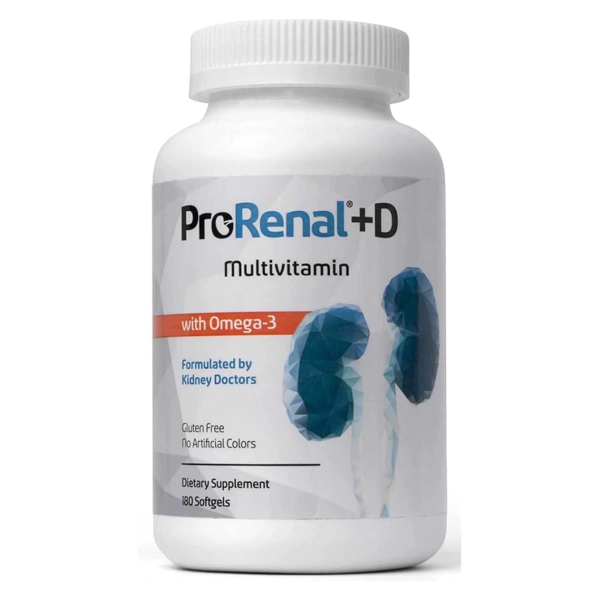 Nephroceuticals ProRenal+D with Omega-3 Fish Oil 180 Softgels | Kidney Multivitamin Support - main product image